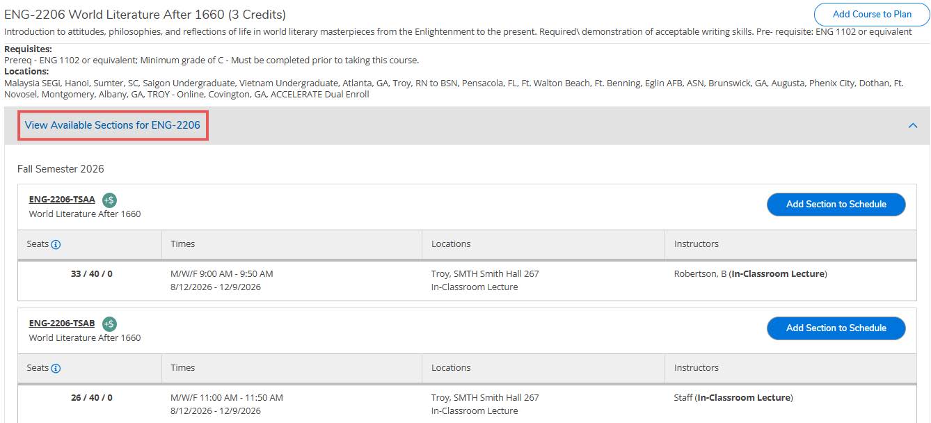 view courses & Schedule 5