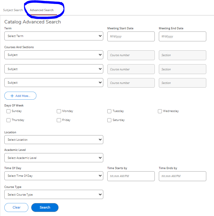 view courses & Schedule 8